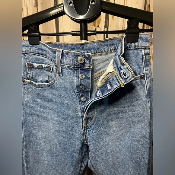 Levi's 501 Skinny Blue Denim Jeans - Picture 3 of 9